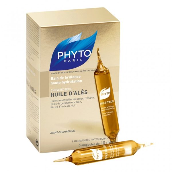 PHYTO HUILE D’ALÈS BAIN DE BRILLANCE HAUTE HYDRATATION CHEVEUX SECS 5*10ML