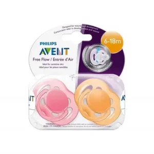 AVENT 2 SUCETTES AEREES - SILICONE 6-18 MOIS LOT DE 2