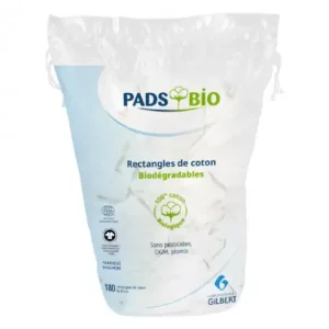 GILBERT PADS BIO 180 RECTANGLES DE COTON 8X10CM