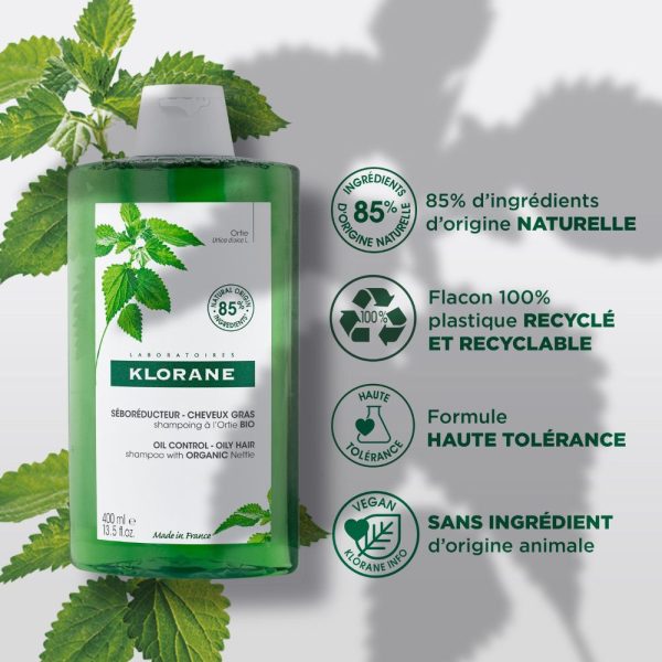 KLORANE SEBOREDUCTEUR SHAMPOOING A L’ORTIE 400 Ml – Image 2