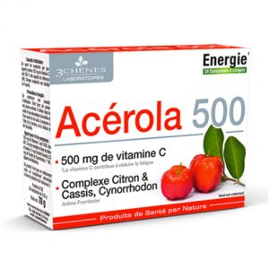 3 Chênes Acérola Vit C 500 à Croquer 24 Comprimés