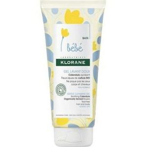 Klorane Bébé Gel Lavant Doux Avec Calendula Corps Et Cheveux Peaux Normales Tube 200Ml