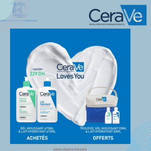 Pack Cerave "Gel Moussant - 473 ml+Lait Hydratant - 473 ml"