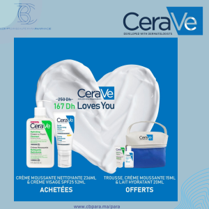 Pack CeraVe "Crème Hydratante Visage 52ml +Crème Moussante Nettoyante 236ml"