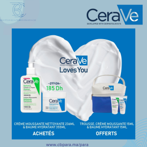 Pack Cerave "Baume Hydratant Nourrissant 340g +Crème Moussante Nettoyante 236ml"