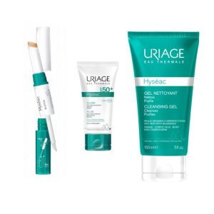 URIAGE COFFRET HYSEAC FLUIDE SPF50+HYSEAC BI STICK+HYSEAC GEL 150ML