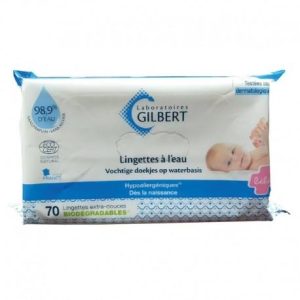 Gilbert Lingettes Bébé À L’Eau Biodégradables – 70 Lingettes