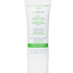 Capiderma – Sebiocap Crème anti-inflammation pour peaux à tendance acnéique – 40 ml