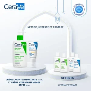 CeraVe Pack : Crème Visage Spf50 + Crème Lavante 236ML