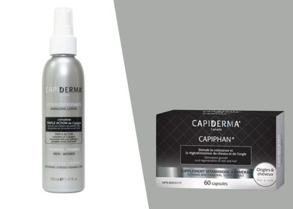 Pack Capiderma Lotion Énergisante Fortifiante Soins Intensifs 150ml & Capiphan Ongles & Cheveux Croissance & Régénérescence 20 comprimés