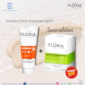 Floxia Ecran Emulsion Teinte Pourcelaine Spf50 = Savon Exfoliant 125G Offert