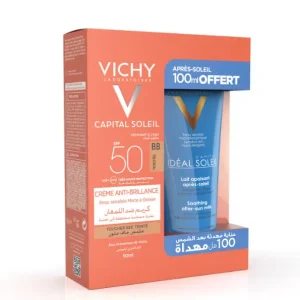 Vichy Capital Soleil Crème Anti-Brillant Teinte + Après Soleil 100ml Pack