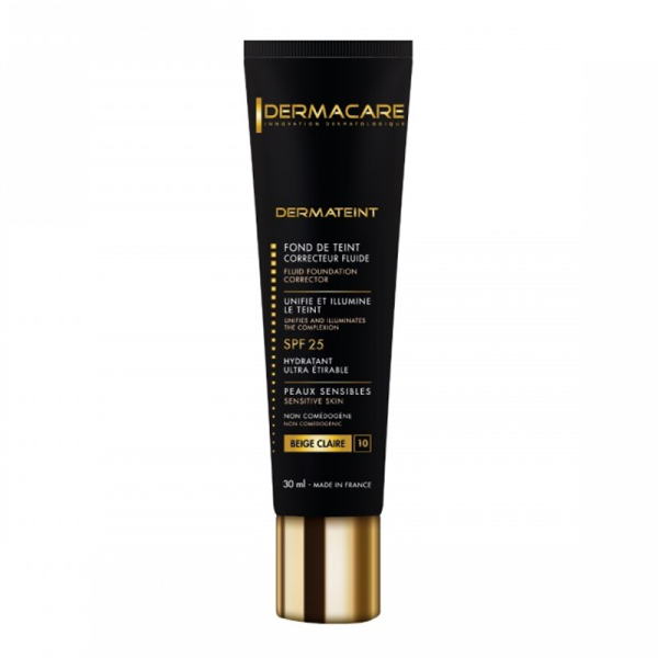 DERMACARE DERMATEINT FOND DE TEINT FLUIDE SPF25 BEIGE CLAIR N°10 30ml