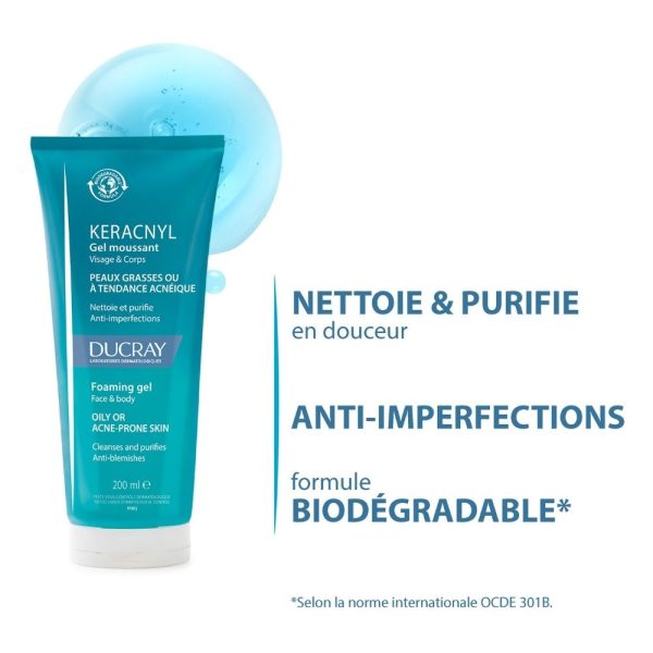 Ducray Keracnyl Gel Moussant Nettoyant Purifiant – 200ml – Image 4