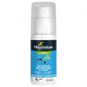 MOUSTIDOSE LAIT RÉPULSIF ANTI-MOUSTIQUES ET TIQUES FAMILLE TOUTES ZONES 125 ML