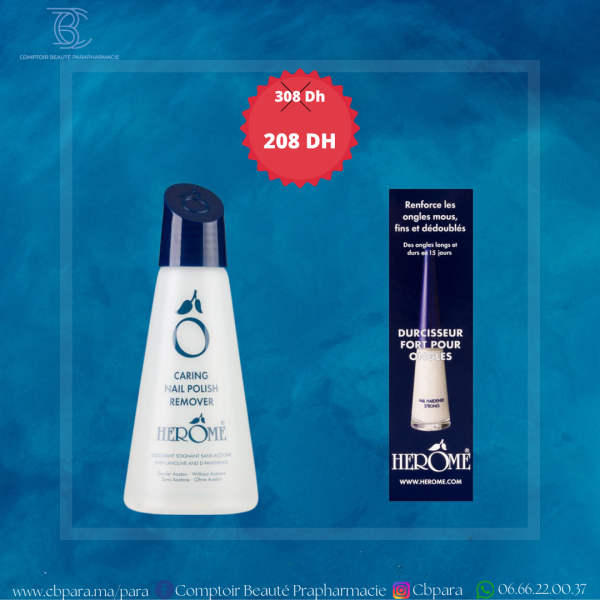 Herôme Pack Durcisseur Fort Pour Ongles + Dissolvant