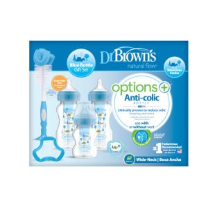 Dr brown’s Biberon + Sucette + Anneau + goupillon WB03602-ESX Blue