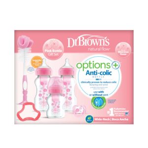 Dr Brown’s Biberon + Sucette + Anneau + Goupillon WB03602-ESX Rose