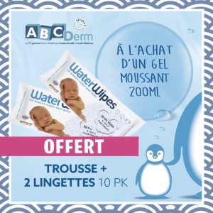 Abcderm Gel Moussant – 200ml + 2 Packets de lingettes Water Wipes Offertes