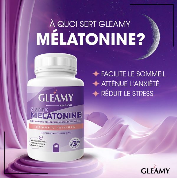 Gleamy super Mélatonine 30 gélules – Image 2