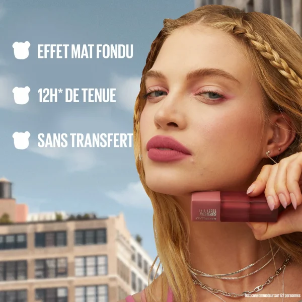 MAYBELLINE SuperStay Teddy Tint LIQUID LIP TINT 15 Skinny Dip 5ml – Image 2